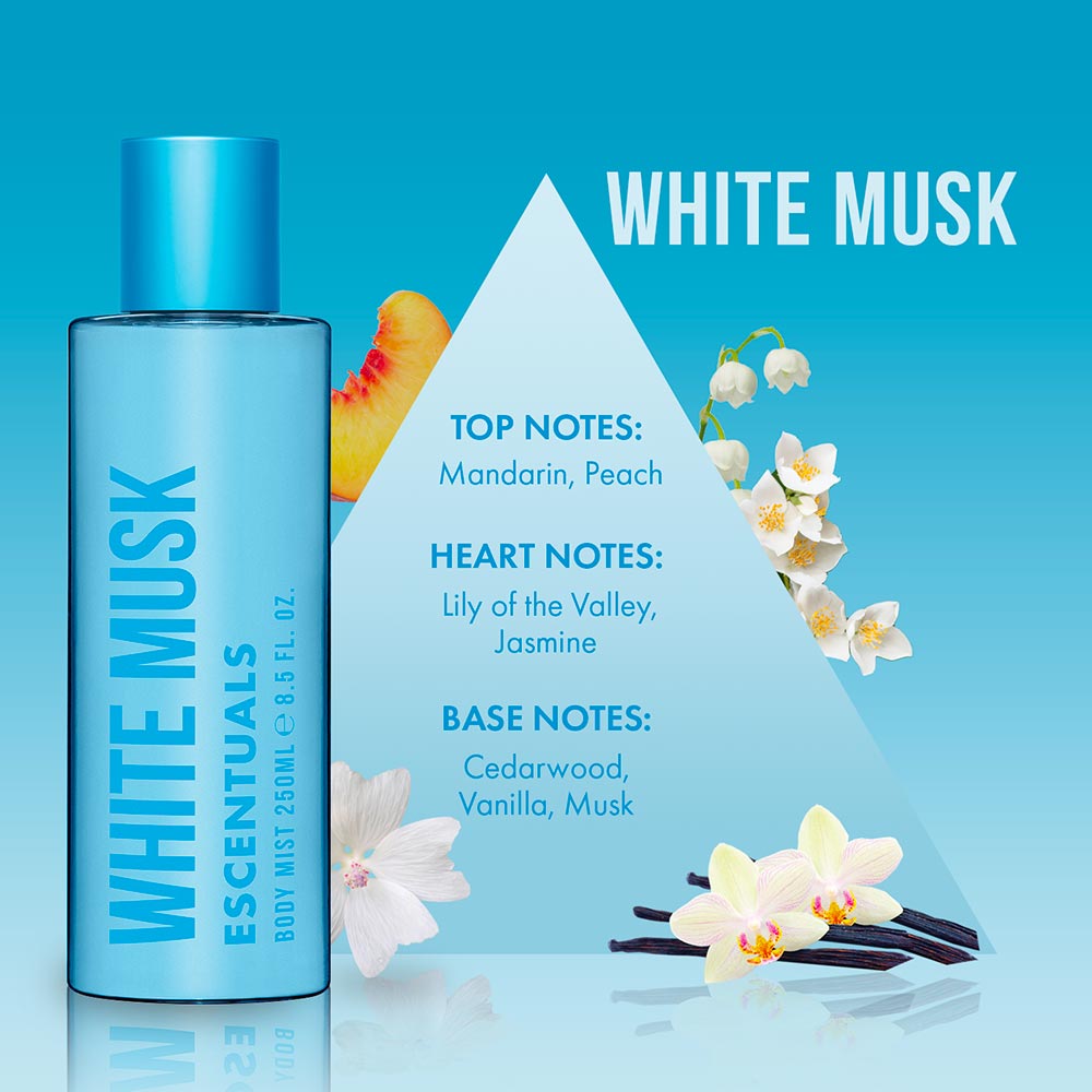 Brume Corps Escentuals Musc Blanc - Grand Format 250ml