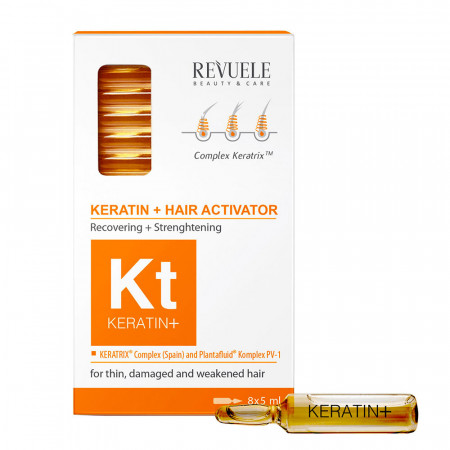 Ampoules Soin Intensif Réparateur Cheveux à la Kératine x8 