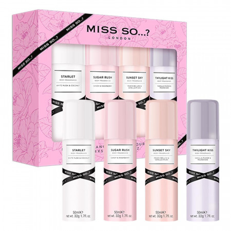 Coffret 4 Mini Brumes Parfumées Miss So 50ml 