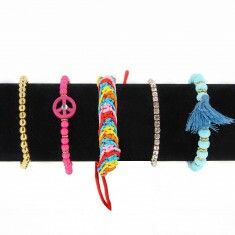 Lot de 5 Bracelets Multicolores Peace & Love