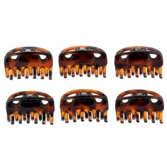 Petites Pinces pour Cheveux Fins x6 Écaille vue 1