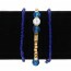 Lot de 3 Bracelets Elastiques Perles Bleu et Or